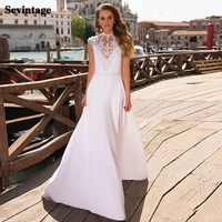 sevintage beach lace wedding dresses boho soft satin appliques wedding gowns beading plus size princess bride dress party gown