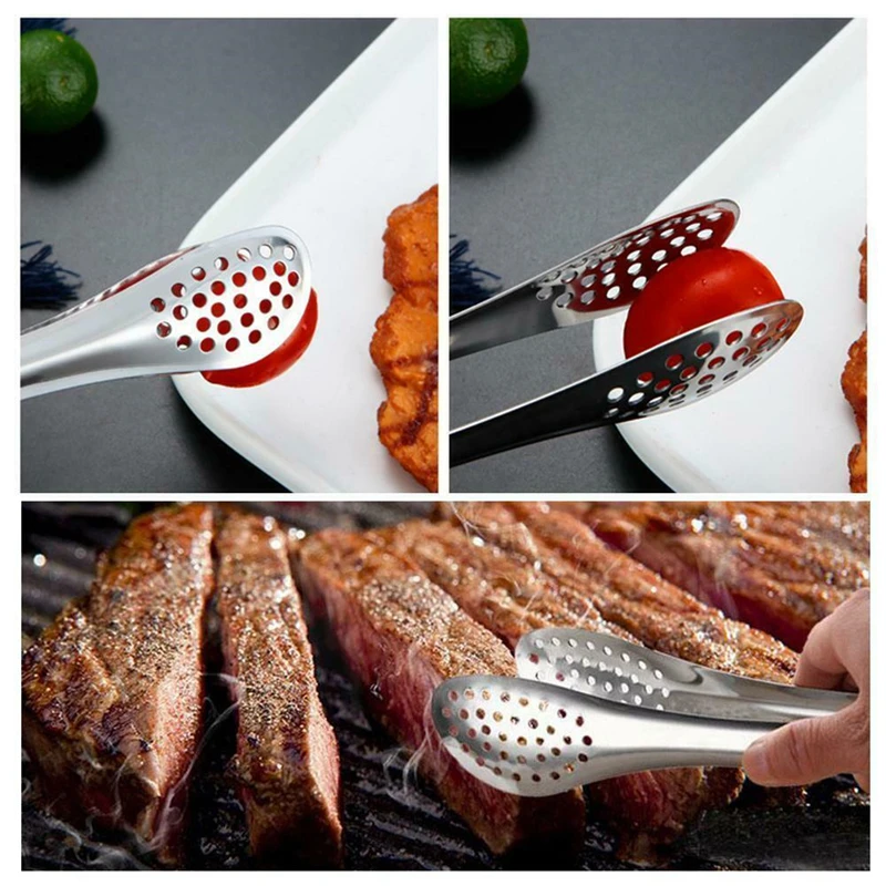 

Stainless Steel Food Tongs Kitchen Utensils Buffet Cooking Tools Anti Heat Pastry Bread Clip Clamp BBQ Salad Tong Tools