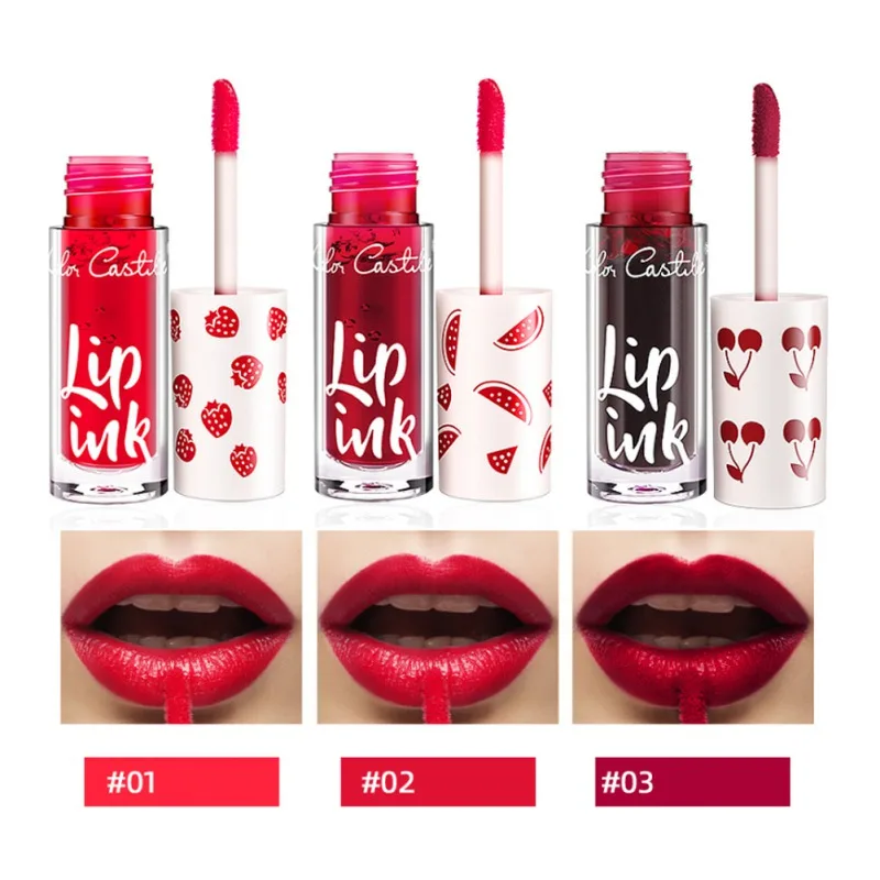 3 цвета Макияж Блеск для губ Набор глазурь Матовая жидкая губная помада дам