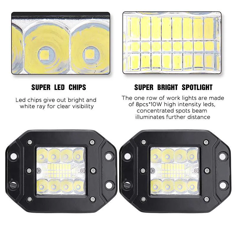 Two x 5 Inch 160 Watt Led Poles Fitted Safely With Ford Driving Fog Off-Road Working Lights Modelling Flood Light T | Автомобили и