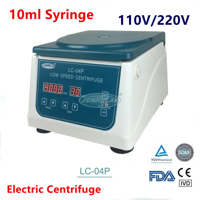 

Brand New PRP Low Speed Centrifuge LC-04P Electric Laboratory Centrifuge 4000RPM Beauty Centrifuge 10ml Syringe 110V/220V