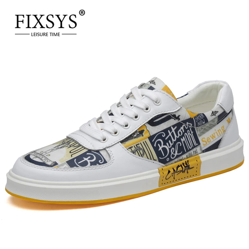 

Кеды FIXSYS мужские прогулочные, коровья кожа, кроссовки, удобная обувь для скейтборда, повседневные, для пар