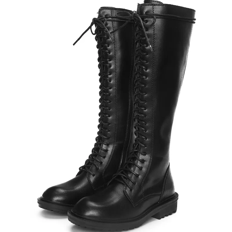 RASMEUP 2020 модные осенне-зимние классические сапоги до колена с круглым носком и