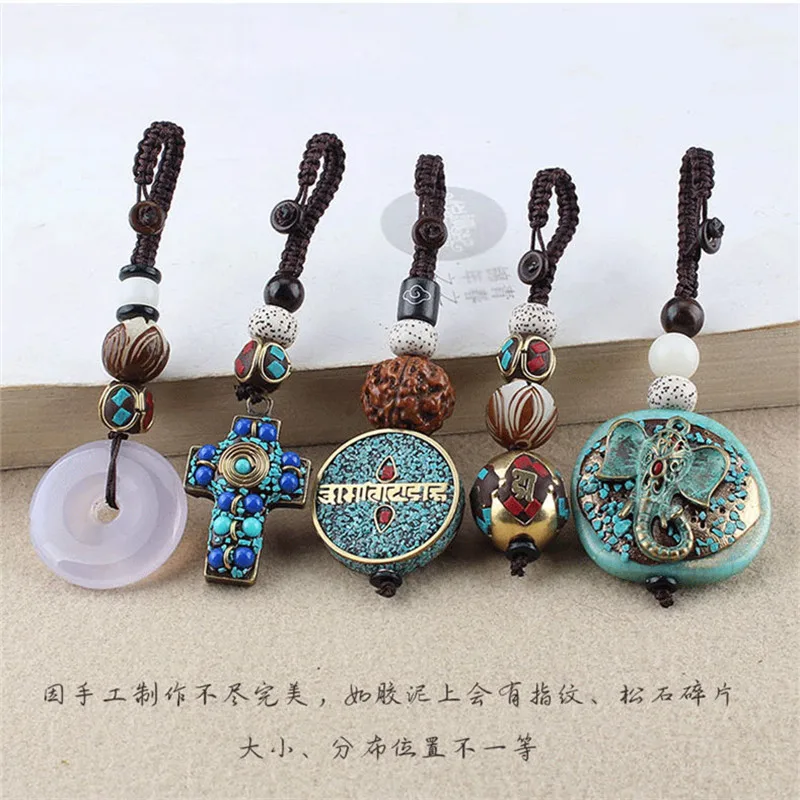 Антикварные Бронзовые брелки и винтажный слон Ом Аум подвеска Будда брелок