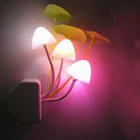 Новинка креативный ночной Светильник вилка ЕвропаСША с датчиком освещения 3 светодиодсветодиодный цветные лампы в виде грибов 220 В переменного тока в ночной Светильник s для детских ламп AC