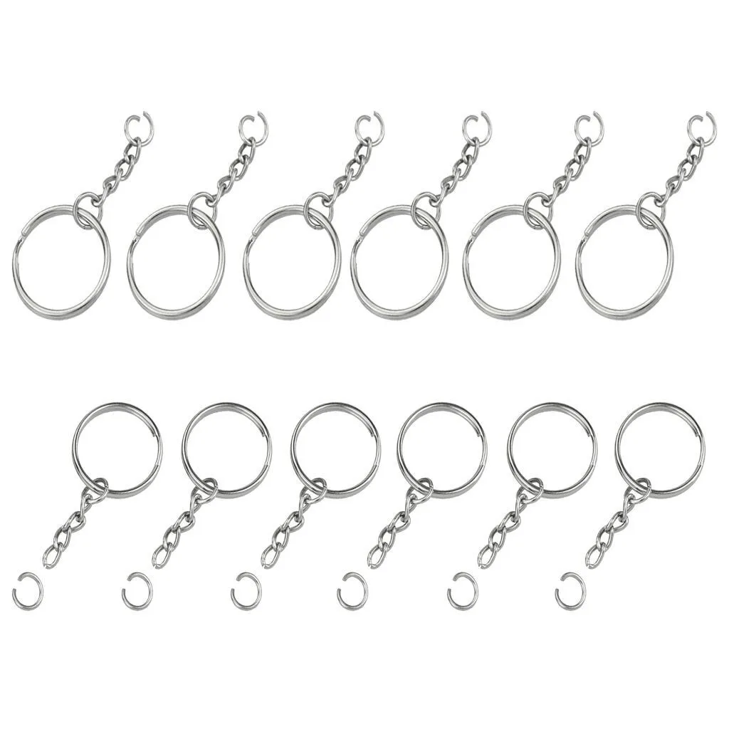 

100pcs Metal Blank Keyrings Keychain Split Ring Keyfob Key Holder Rings DIY Pendant Charms Key Chains Keyring Accessories 50N