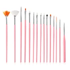 Кисть для маникюра с гель-лаком, 15 шт.компл.