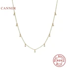 Женское Ожерелье CANNER INS из стерлингового серебра 925 пробы с круглыми бриллиантами, ювелирное ожерелье 18 К под золото 2020 пробы