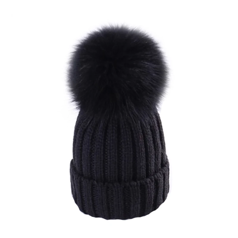 Winter Hats for Mom Kids Baby Real Fox Fur Warm | Детская одежда и обувь