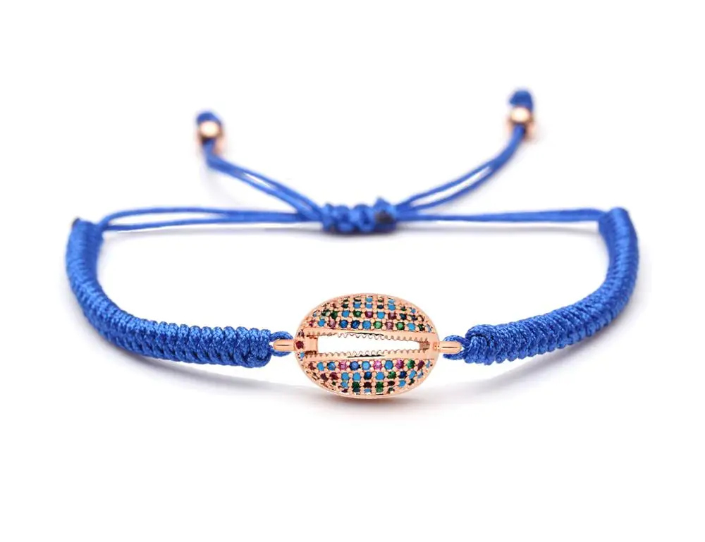 Цветной CZ Кристалл тибетский буддийский счастливый узел макраме медный браслет