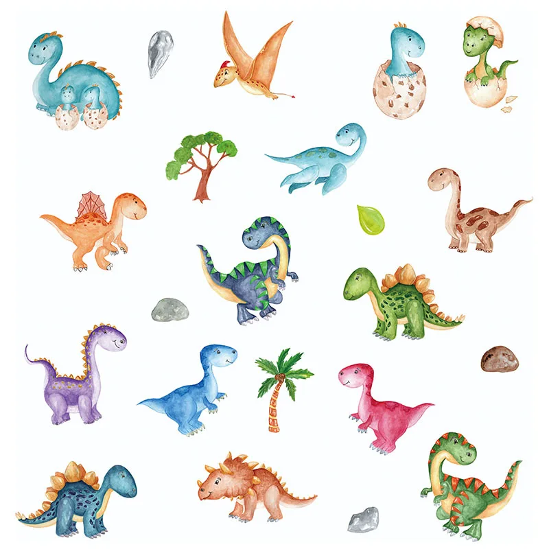 

Removable Cartoon Dinosaur Wall Stickers for Boys Bedroom Decor Kindergarten Wall Decoration Aesthetic PVC Decals for Furniture