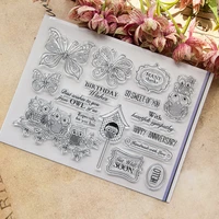 owl butterfly clear stamps scrapbook christmas card paper craft silicon rubber roller transparent stamps