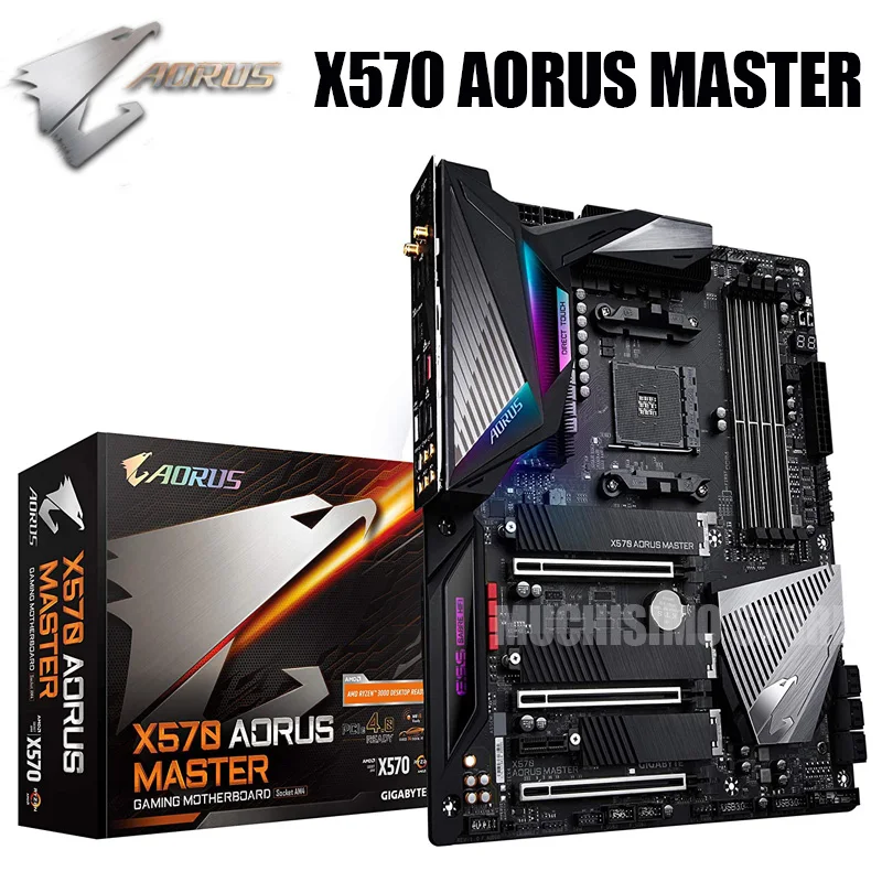Kaufen Für GIGABYTE X570 AORUS Master X570 PCIe 4,0 DDR4 USB 3,1 ESS 9118 Sabre HiFi DAC Flossen-Array Kühlkörper RGB M.2 Thermische Schutz Gaming