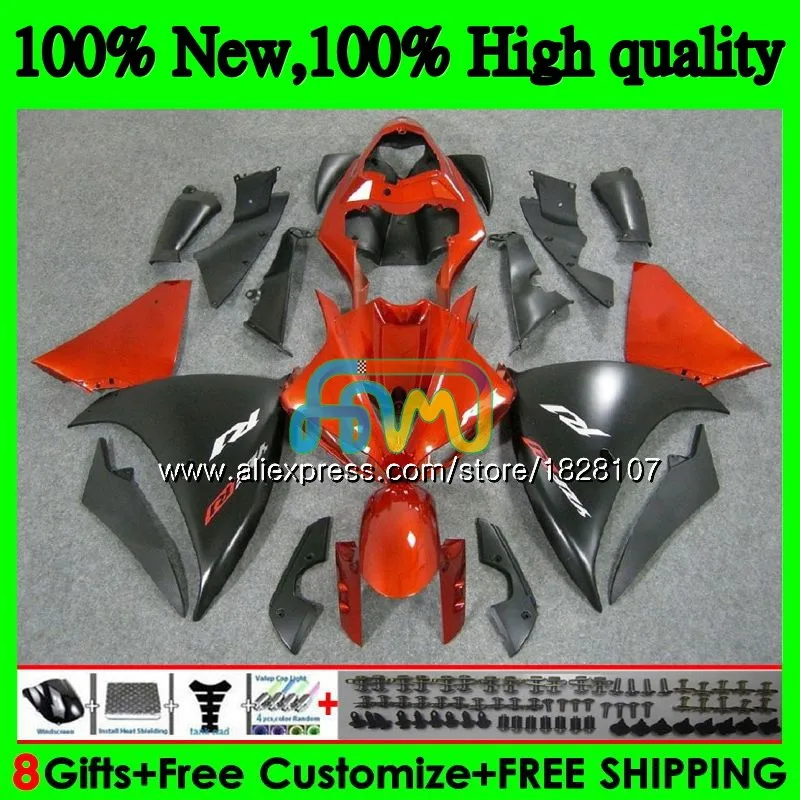 Корпус для YAMAHA YZF 1000 R 1 YZFR1 09 10 11 12 123BS.12 R1 YZF1000 оранжевый черный 2009 2010 2011 2012