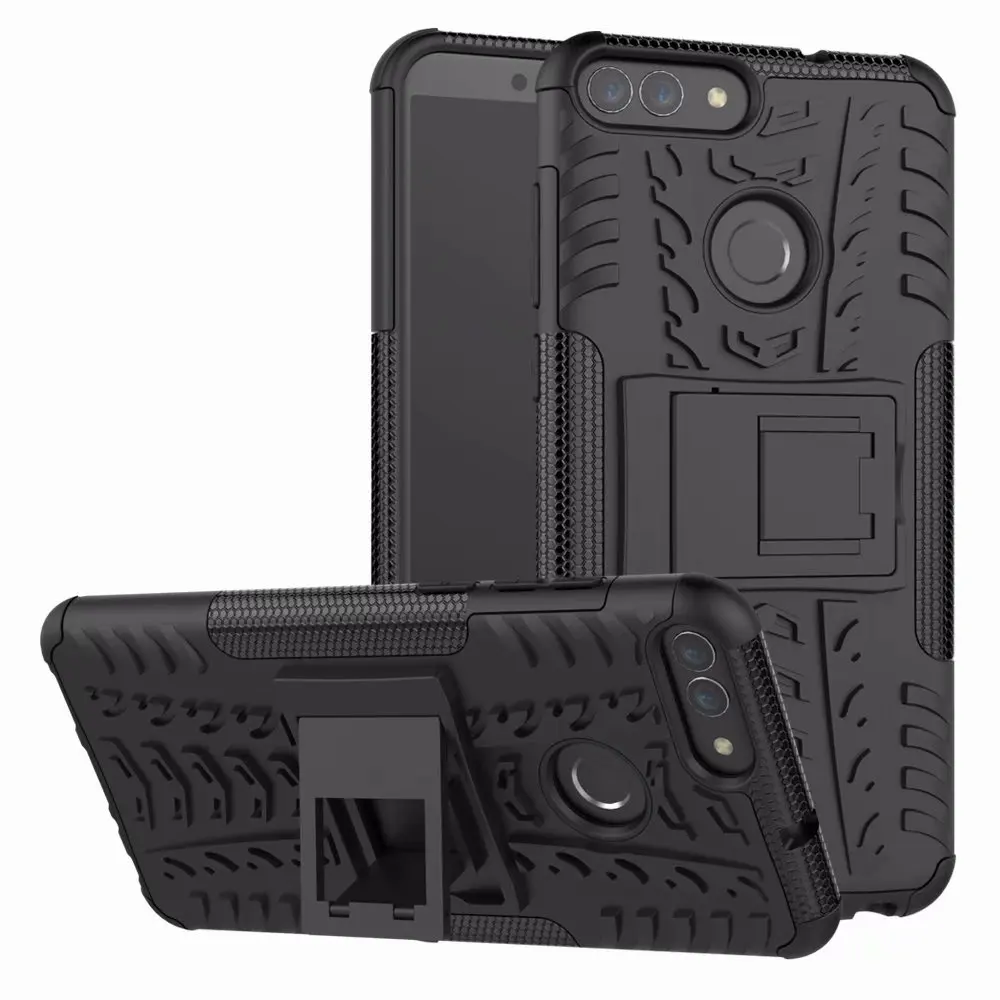 Прочный чехол для Huawei P Smart FIG LX1 двойной повышенной прочности с бронированный