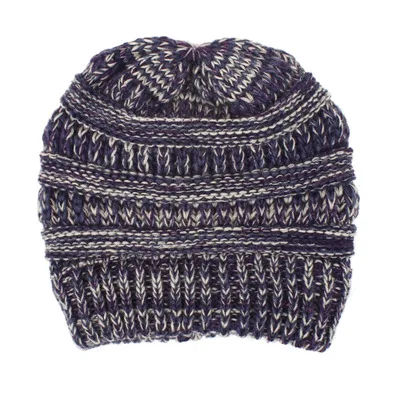 Женская зимняя шапка Skullies Beanies, вязаная шапка с ушками, теплая, конский хвост, толстая шерсть, грязные модные аксессуары, Outdoor-XMC-W6 - Цвет: 4