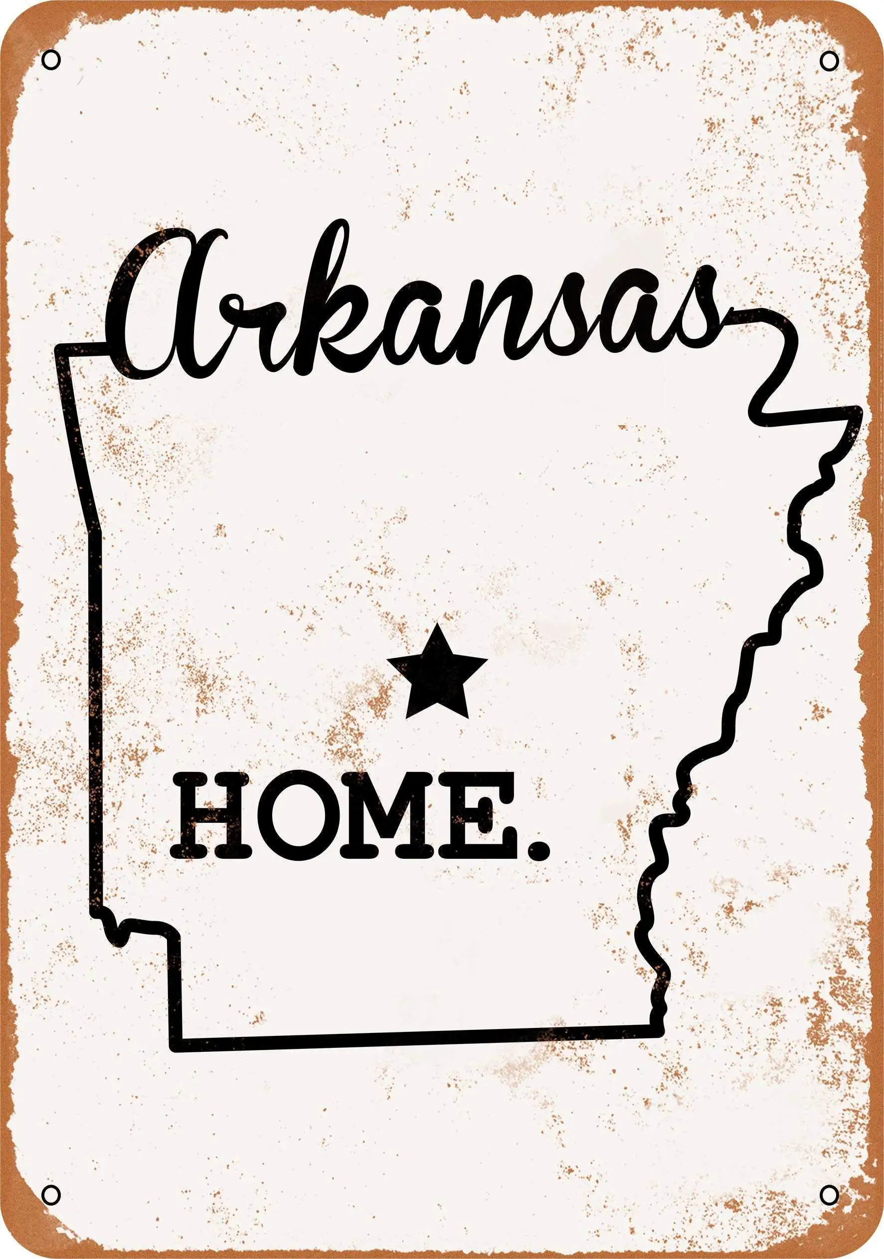 

SLALL Arkansas State Retro Street Sign Household Metal Tin Sign Bar Cafe Car Motorcycle Garage Decoration