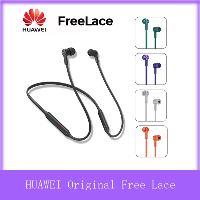 Original Huawei FreeLace Wireless Earphone Bluetooth Sport Waterproof In-ear Memory Cable Metal Cavity Silicon Magnetic Switch