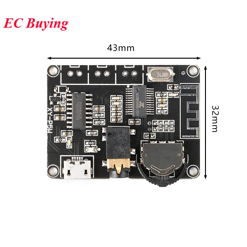 5W+5W PAM8406 Bluetooth-compatible 5.0 DC3.7-5V Stereo Audio Power Amplifier Module Board XY-P5W for Arduino Diy Kit images - 6