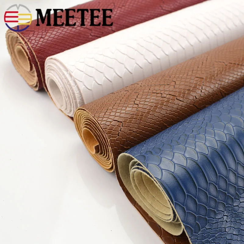 Meetee 90x137 см 1 2 мм Толстая кожаная ткань искусственная синтетическая змеиная ПВХ