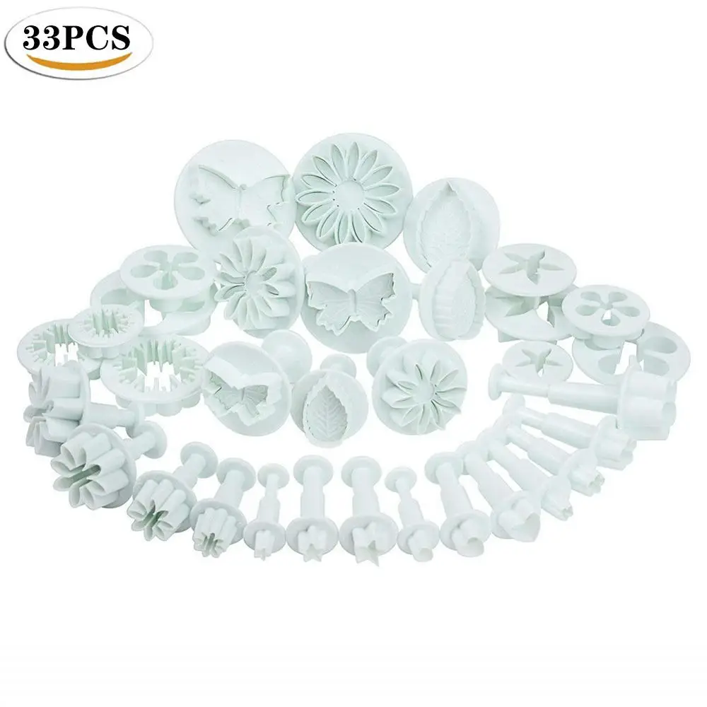 33 шт./упак. Fondant (сахарная) торта печенье резец плунжера сахара в форме цветка