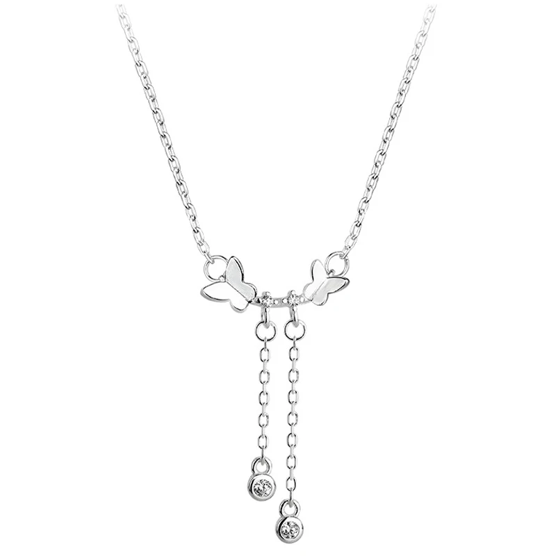 Модное ожерелье с подвеской-бабочкой из фианита для женщин чокер ошейник