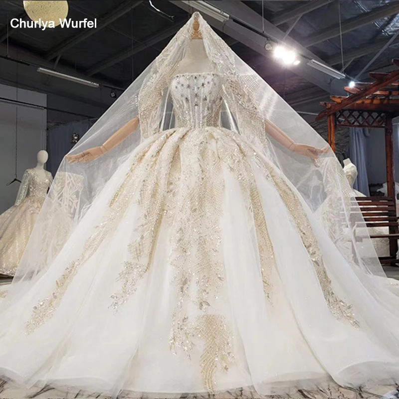 HTL1739 большие кристаллы и красивые пайетки свадебное платье с жемчугом 2020 без