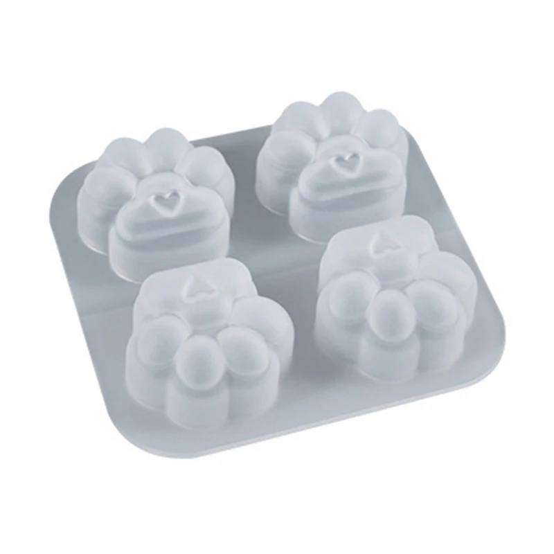 

E56A Love Cat Paw Keychain Silicone Mold with Hole Keyring Pendant Handmade Valentine's Day Gift Jewelry Making