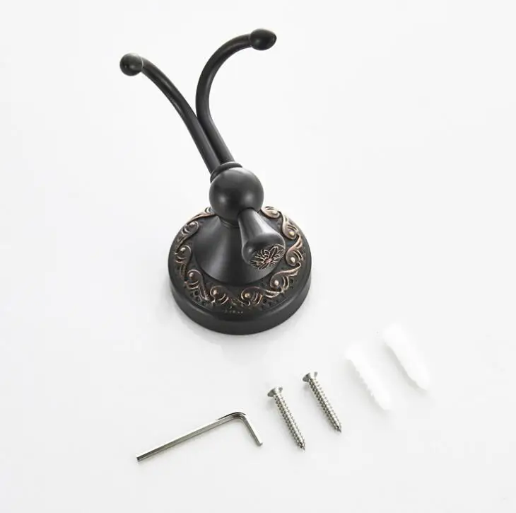 Черные крючки для халата в ванную комнату латунные подвешивания одежды крючок