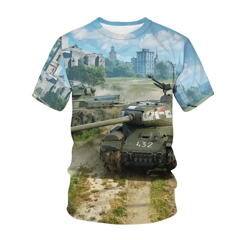 

Лидер продаж, футболка с изображением игры World Of Tanks, 3D футболка для мальчиков и девочек, детские футболки с коротким рукавом и принтом, детск...