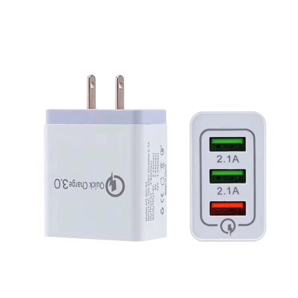 ЕС/США штекер Smart путешествия 3 USB зарядное устройство адаптер настенный портативный быстрая зарядка мобильного телефона для iPhone для Android