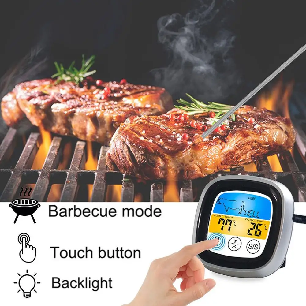

Digital Meat Kitchen Thermometer Stainless Waterproof Meat Temperature Probe Oven Cooking BBQ Temperature Meter