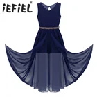 Шифоновое платье принцессы для девочек, с цветочным рисунком, для вечеринок и свадеб, для подружек невесты, официальное, летнее, макси, для дня рождения, платье для причастия