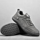 Туфли мужские из натуральной кожи, на шнуровке, удобные уличные высокие кроссовки, мокасины в британском стиле