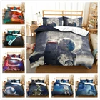 Комплект постельного белья из 23 предметов с рисунком астронавтов, пододеяльник и наволочка