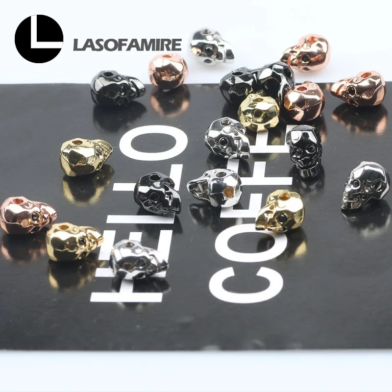 3 шт./лот Черный CZ бусины с рожицей латунь микро проложить кубические из циркония