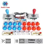 Аркадный шкаф с нулевой задержкой, набор сделай сам, светодиодная полоса 5 В, копия SANWA, прозрачная кнопка, джойстик, 2 игрока, монета, USB, ПК, Raspberry Pi