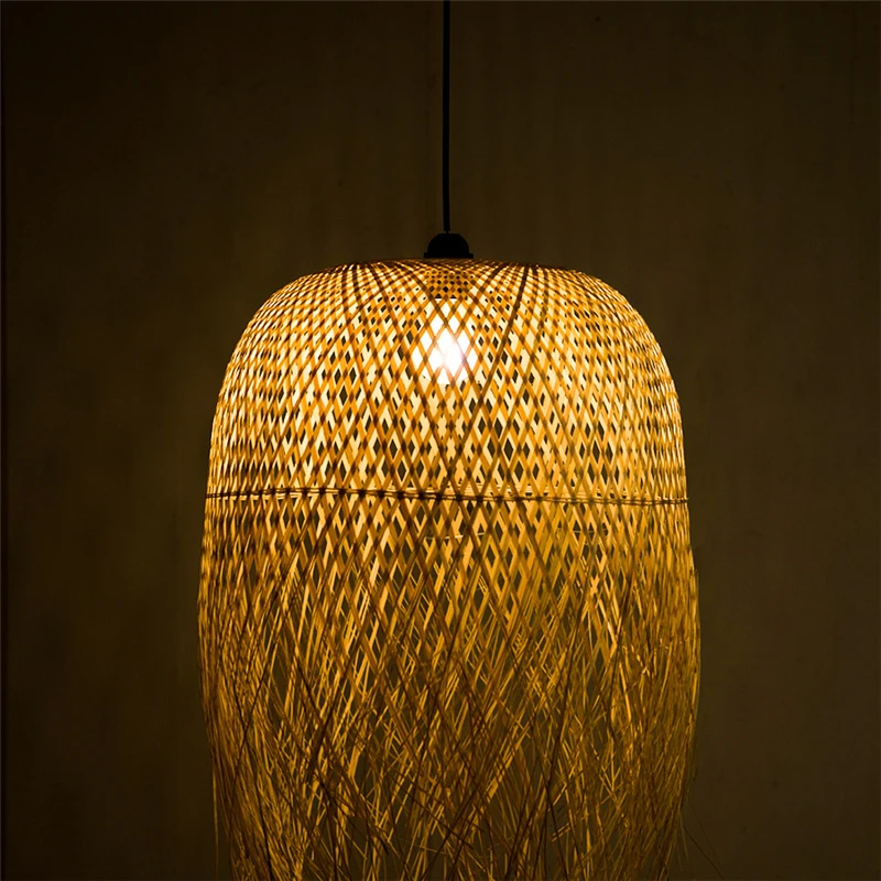 Японские модные бамбуковые светодиодные подвесные светильники креативное