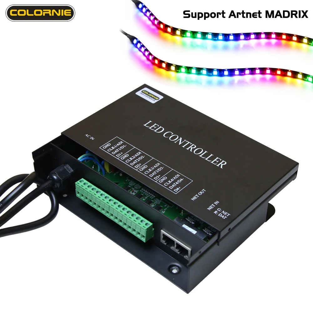 Светодиодный декодер H802ra Artnet WS2811 WS2801 Светодиодная лента контроллер пикселей Madrix