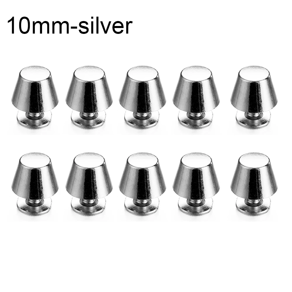 C silver 10mm 10 шт. металлические закрытые звезды заклепки Ткань Кнопка одежды Скрапбукинг ремесла шляпа мешок обувь брюки DIY украшения аксессуары инструменты - Цвет: C silver 10mm
