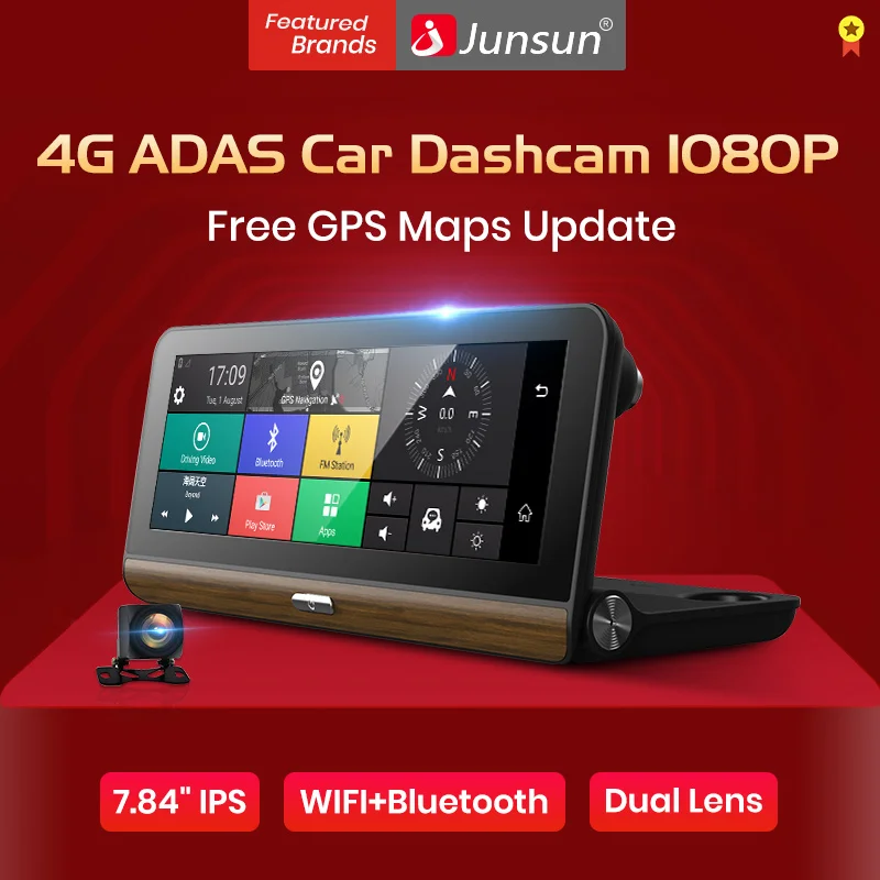Junsun E31 Pro 4 г автомобиля Камера GPS 7." Android 5.1 Автомобильные видеорегистраторы WI-FI видео Регистраторы регистратор видеорегистратор видеорегистратор парковка мониторинга