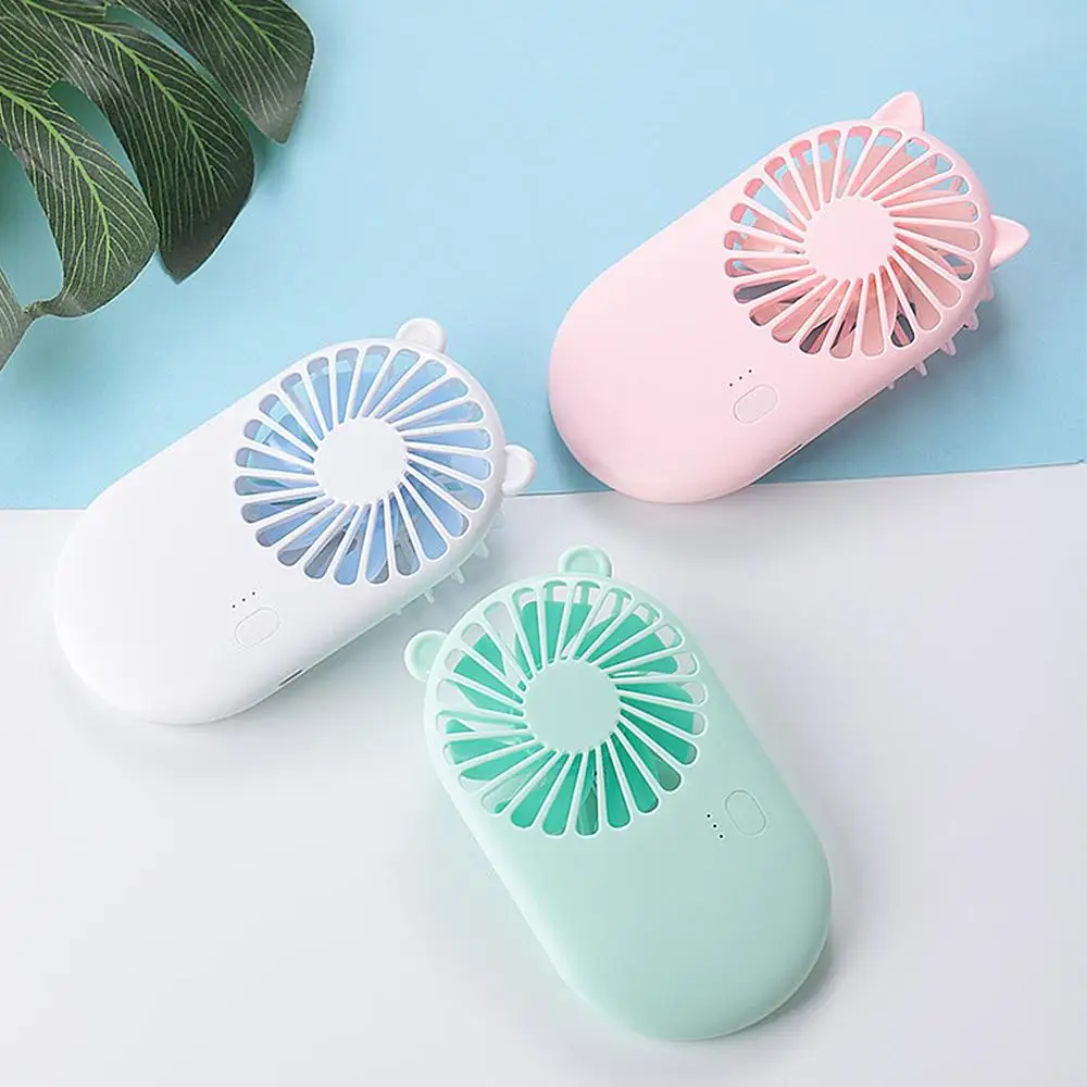 Summer 1pc Cute Portable Mini Fan Handheld USB Chargeable Desktop Fans 3 Mode Adjustable Cooler For Outdoor Travel Office | Бытовая