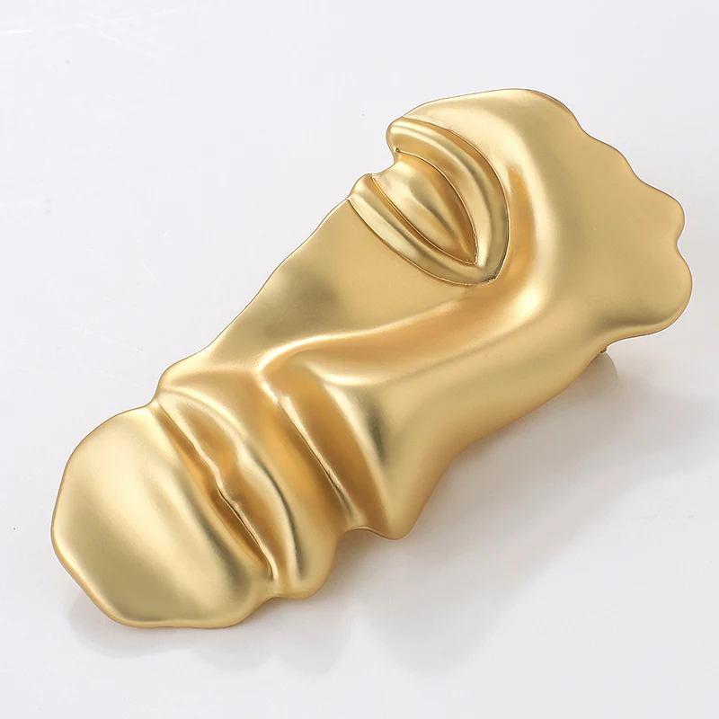 Женская Винтажная брошь на половину лица Amorcome золотистая металлическая воротник