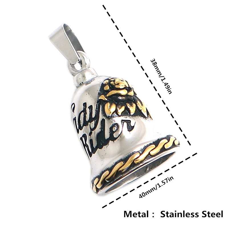 Новые женские 316L нержавеющая сталь крутая леди Райдер роза цветок есть звук кольцо колокольчик кулон для подарка