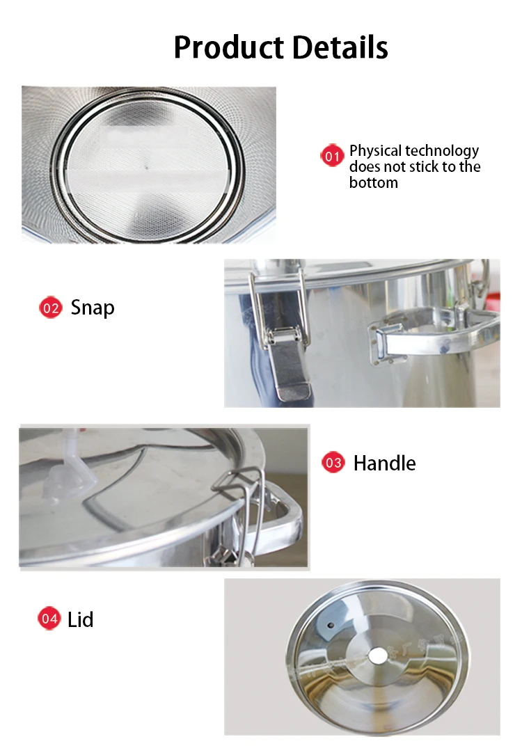 

12-70L Moonshine fermentation barrel wine barrel 201 stainless steel fermentation tank wine steaming wine Storage bucket