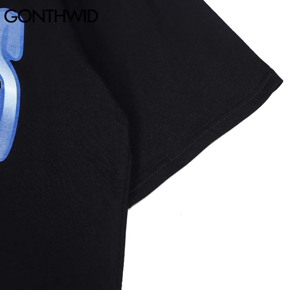 

GONTHWID Streetwear Tees Shirts Hip Hop Poster Print Punk Rock Gothic Tshirts Fashion Harajuku Casual Short Sleeve Cotton Tops