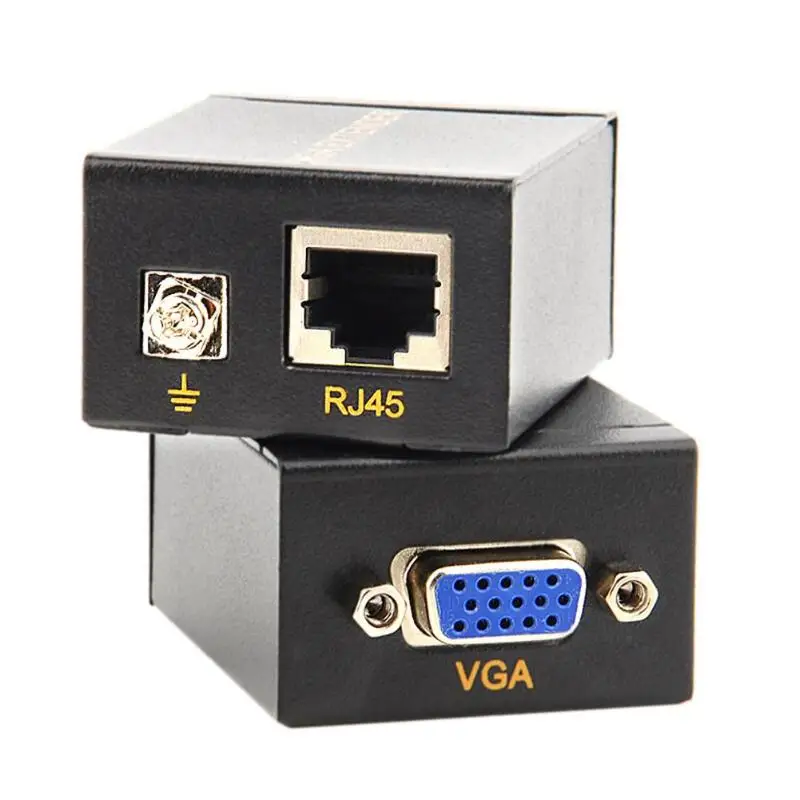 60 м VGA RJ45 удлинитель сигнала по локальной сети Ethernet передатчик приемник адаптер