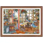 Домашняя вышивка, настенная живопись, Набор для вышивки крестиком S313, эльф, кухня, теплый дом