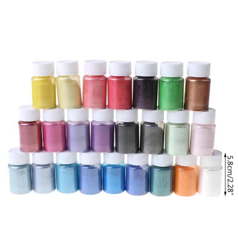 

24 Colors Pearlescent Natural Mica Mineral Powder Epoxy Resin Dye Pearl Pigment K3ND