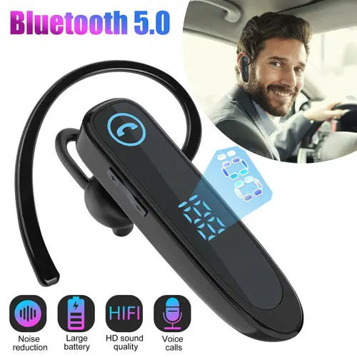 

Bluetooth 5.0 Earpiece Driving Trucker Wireless Headset Earbuds Noise Cancelling For IPhone Xiaomi Huawei Samsung